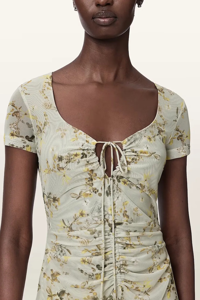 AllSaints rochie evazată GABBY verde W237DC