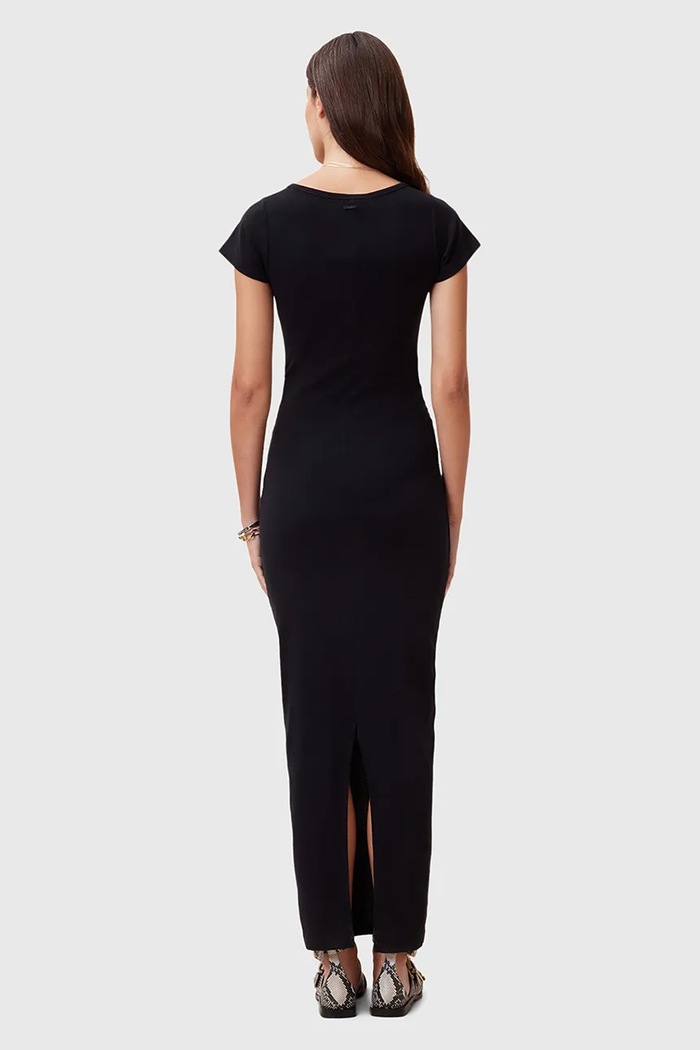 Bavlnené šaty AllSaints KATARINA čierna W253DC