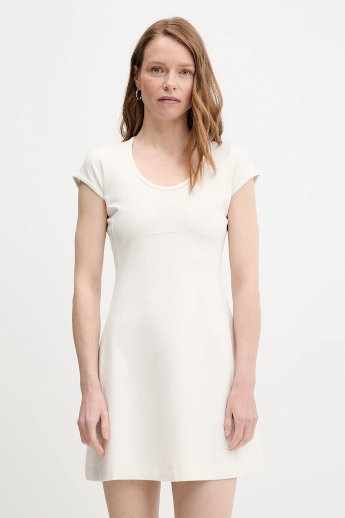 Рокля Calvin Klein Jeans трикотаж бежов LV047C238G