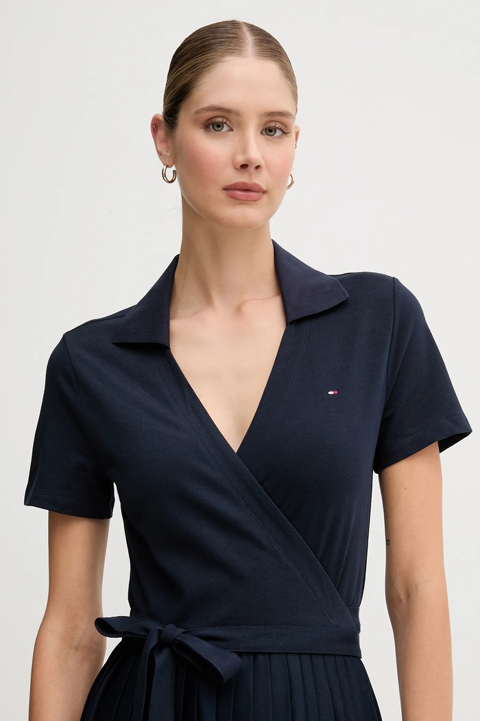 Šaty Tommy Hilfiger Tommy Hilfiger WW0WW45733 námořnická modř