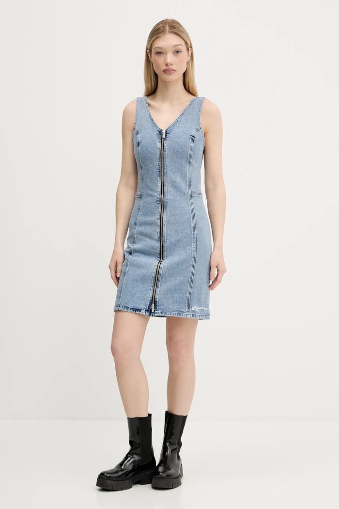 Džínové šaty Karl Lagerfeld Jeans A3W13016 modrá AW25
