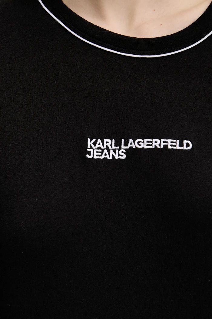 Βαμβακερό φόρεμα Karl Lagerfeld Jeans A3W13044 μαύρο