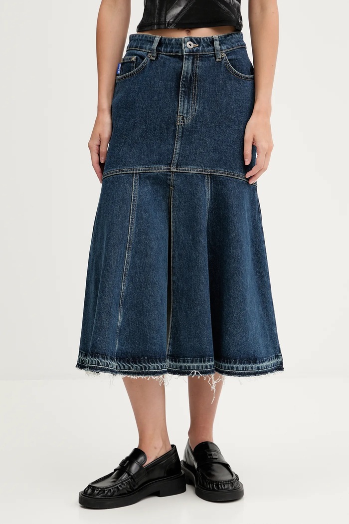 Τζιν φούστα Hugo Blue Dalessandra casual σκούρο μπλε 50541569