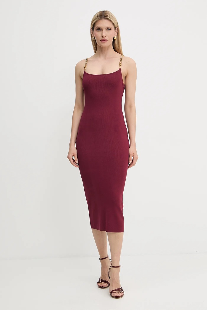 Šaty MICHAEL Michael Kors s elastanom burgundské MT5831M33D