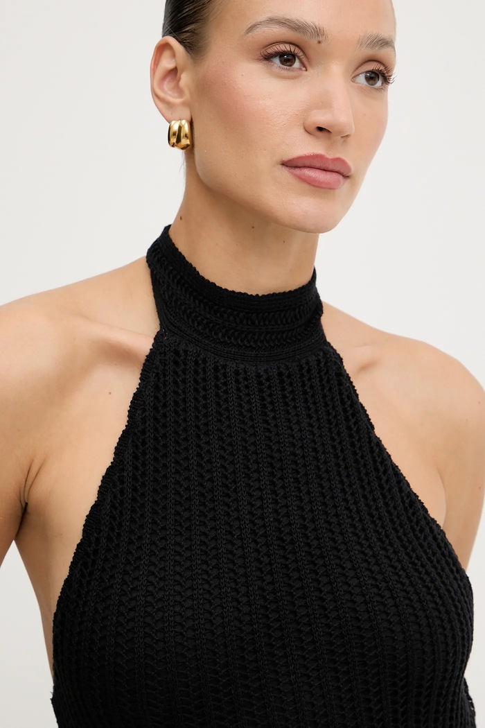 Guess rochie din bumbac MONYCA negru W5YK0E.Z2YL1