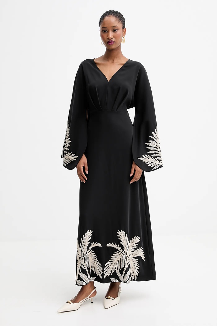 Guess sukienka ANGELE rozkloszowany czarny W5YK1A.WHCU2