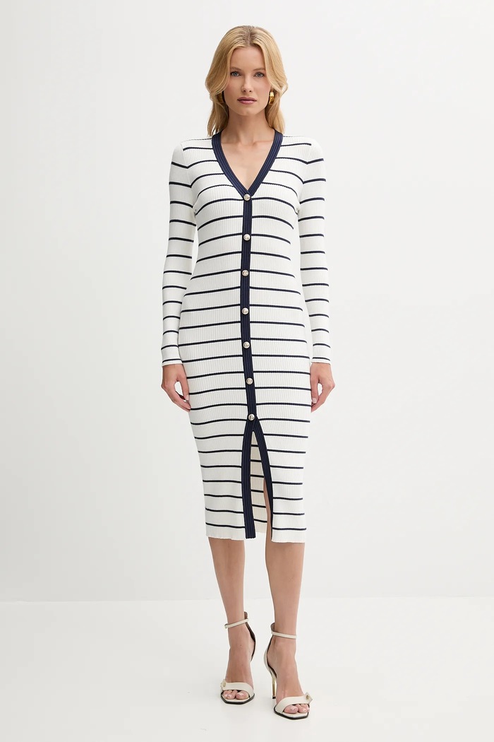Рокля Guess ANDREA райе бял W5YK98.Z2YK2