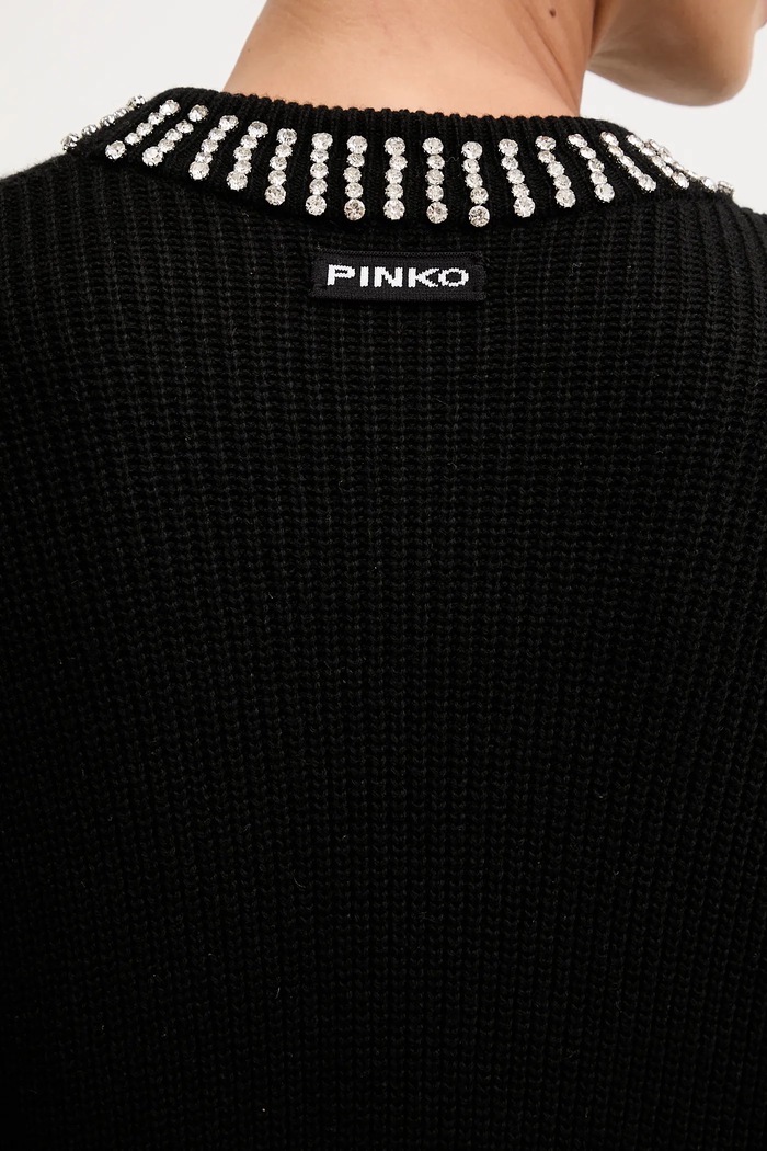 Φόρεμα από μείγμα μαλλιού Pinko μαύρο 105746.A2S4