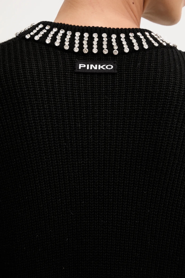 Φόρεμα από μείγμα μαλλιού Pinko μαύρο 105746.A2S4