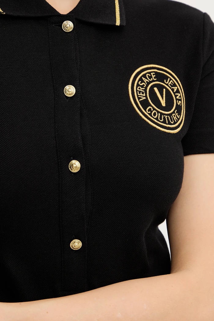 Bombažna obleka Versace Jeans Couture 79HAOT01.CJ01T črna