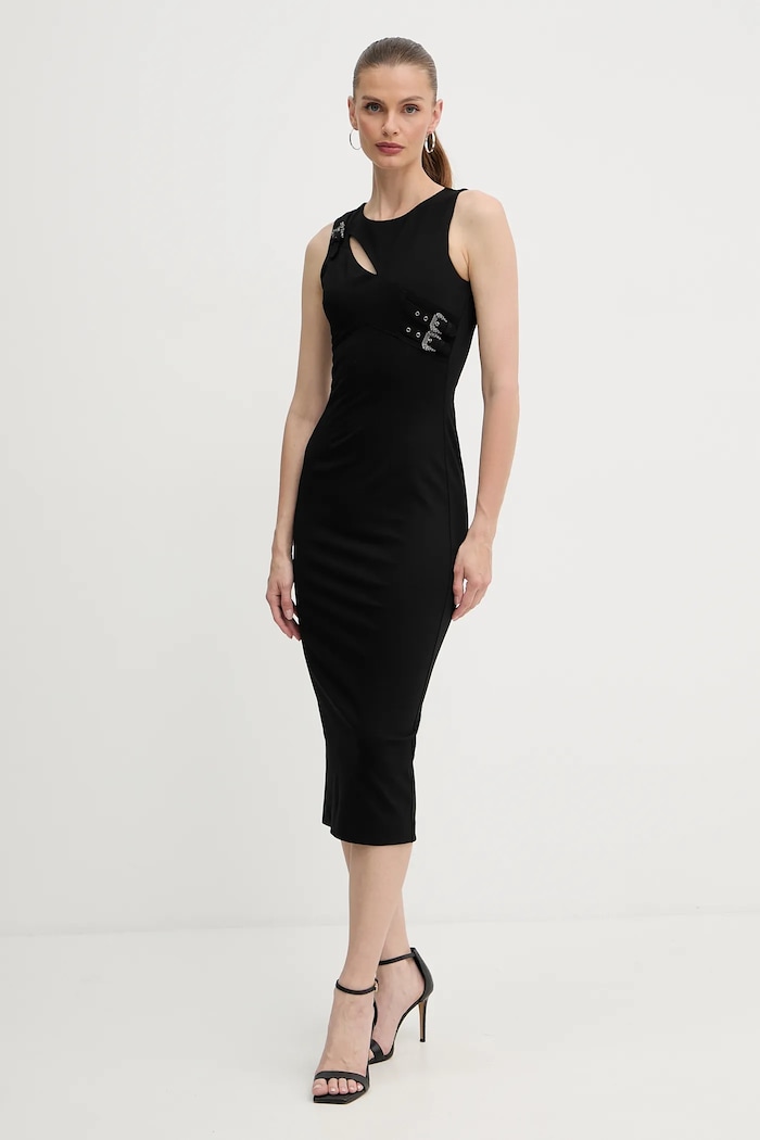Šaty Versace Jeans Couture midi černá 79HAO908.J0092