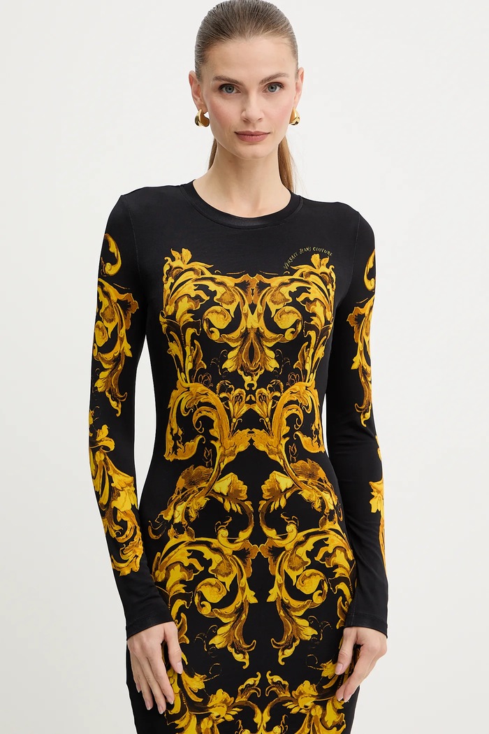 Obleka Versace Jeans Couture črna 79HAO9P0.JS524