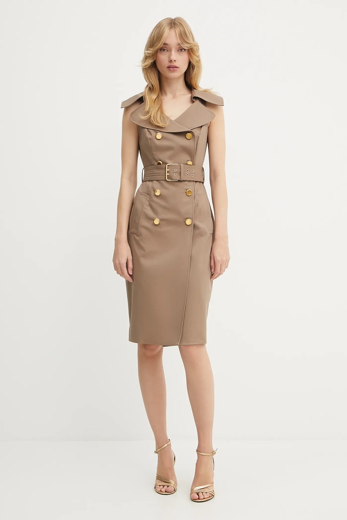 Šaty Marciano by Guess NADA 5YGK37.7311A hnědá AW25