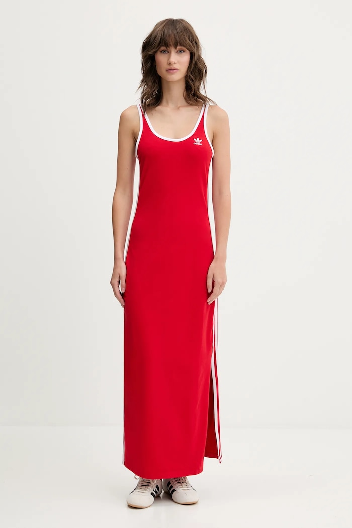 adidas Originals ruha 3S TANK DRESS piros JD4620