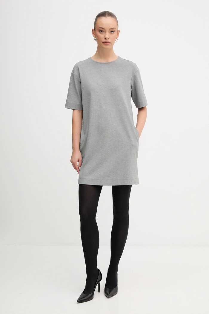 United Colors of Benetton sukienka 47CKDV0BW szary AW25