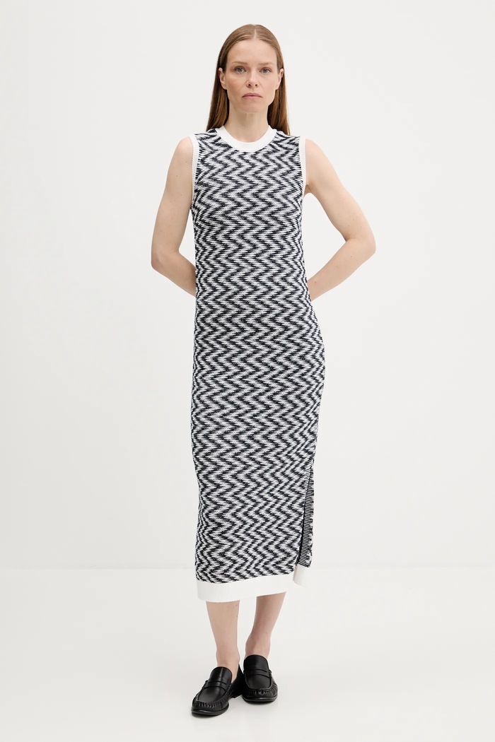 Bavlněné šaty Barbour OLIVIA midi námořnická modř LDR0928