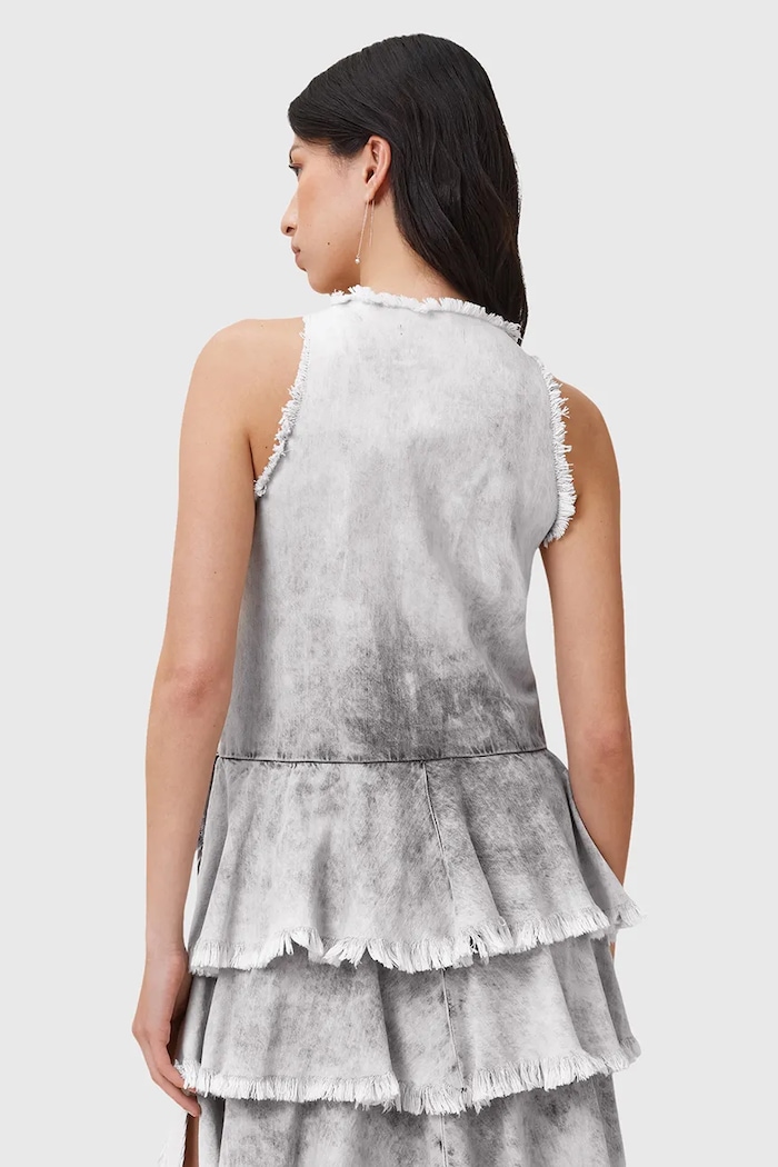 Bavlněné šaty AllSaints CAVARLY W275DC šedá