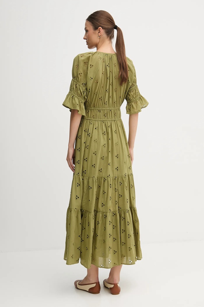 Îmbrăcăminte Hoss Intropia rochie din bumbac 8222112 verde