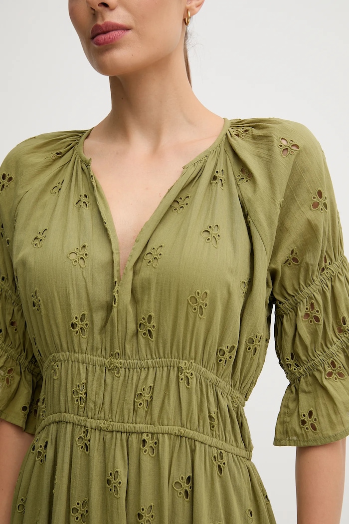 Hoss Intropia rochie din bumbac 8222112 verde
