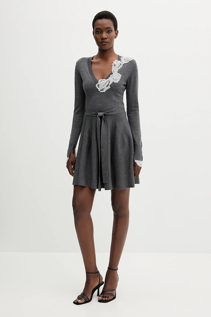 Blugirl Blumarine vestito in lana RF5231.MA82O grigio AW25
