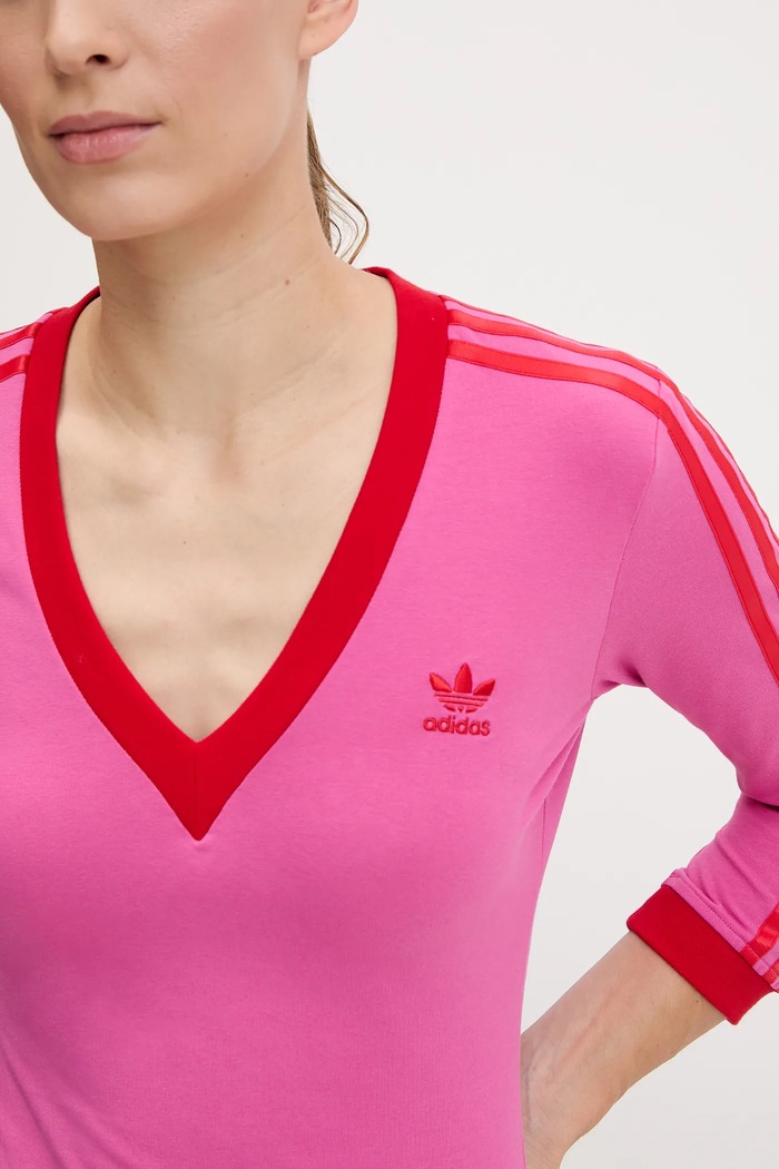 adidas Originals sukienka Maxi Dress V JY2941 różowy