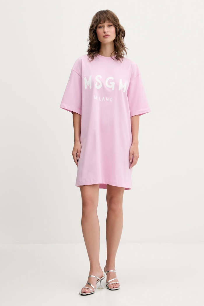 MSGM rochie din bumbac 3941MDA510.257798 roz AW25