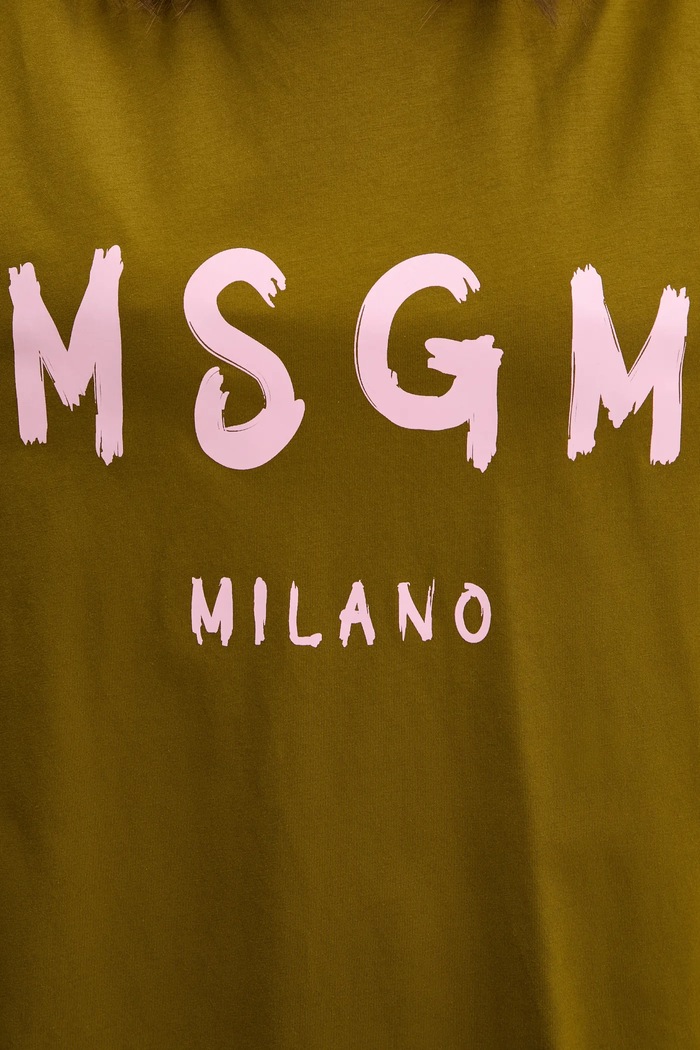 MSGM rochie din bumbac 3941MDA510.257798 verde