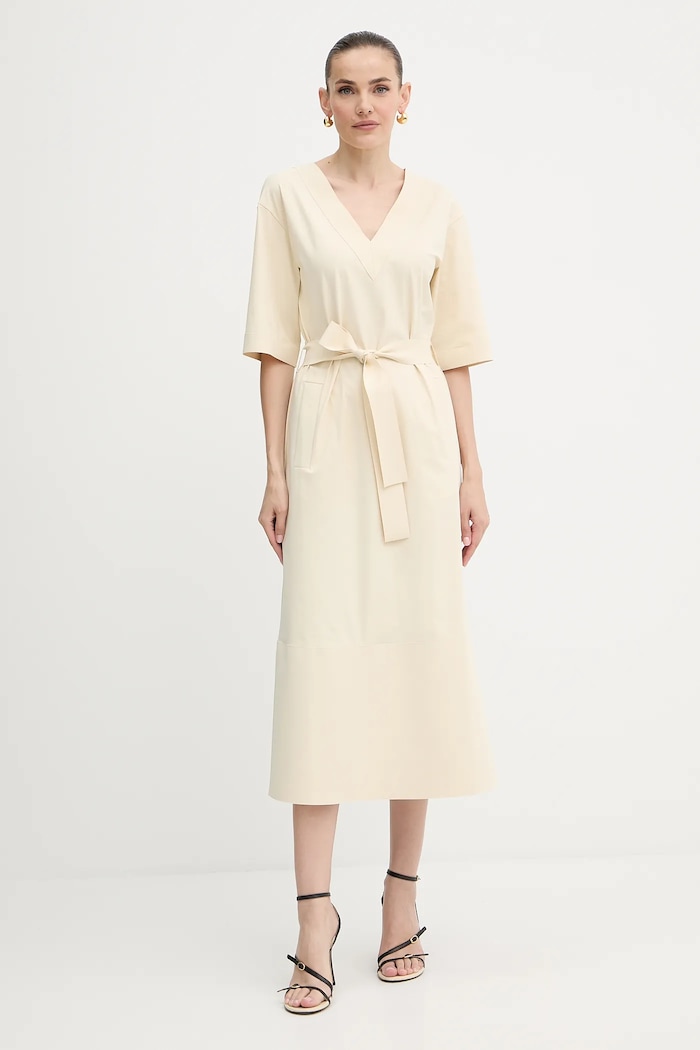 Рокля MM by Max Mara ONAGRO еластичен бежов 2526626057600