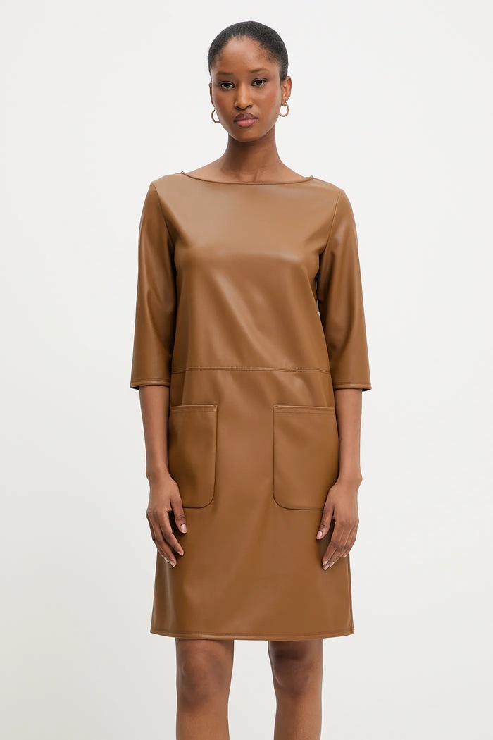 Рокля MM by Max Mara DIONIGI изчистен кафяв 2526626087600
