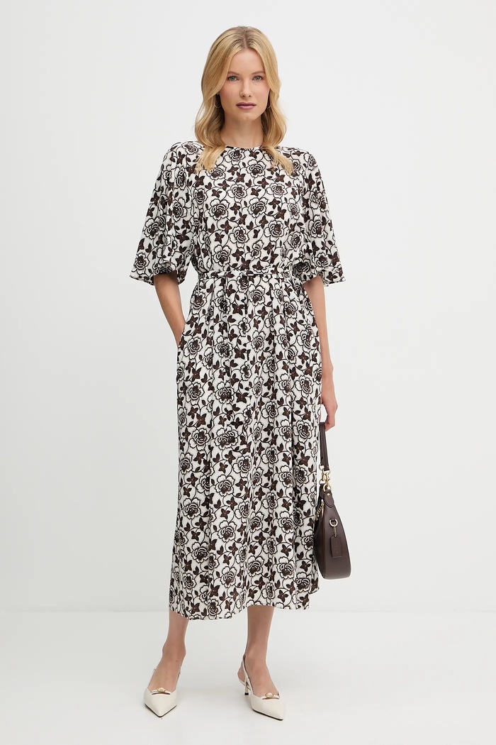 Oblečení Hedvábné šaty Weekend Max Mara VARESE 2525226051600 hnědá