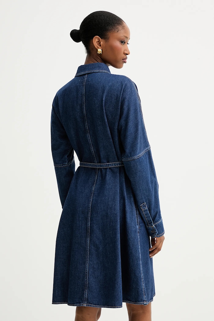 Odzież Weekend Max Mara sukienka jeansowa BALENIO 2525226081600 granatowy