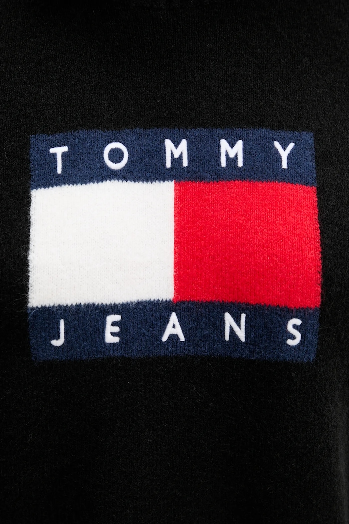 Sukienka z domieszką wełny Tommy Jeans czarny DW0DW21462
