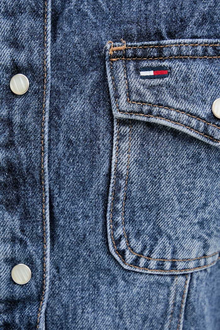 Džínové šaty Tommy Jeans DW0DW21635 námořnická modř