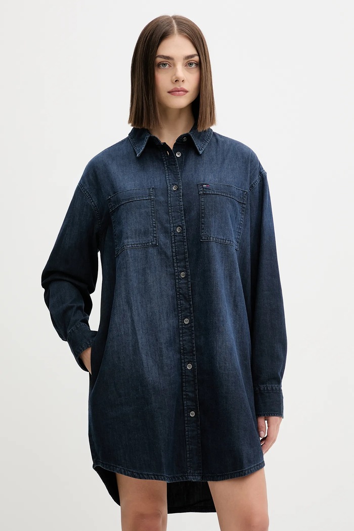 Tommy Jeans Sukienka jeansowa granatowy DW0DW21650