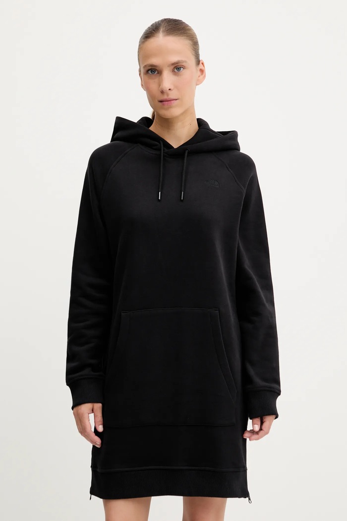 Βαμβακερό φόρεμα The North Face μακρύ μαύρο NF0A8E48JK31