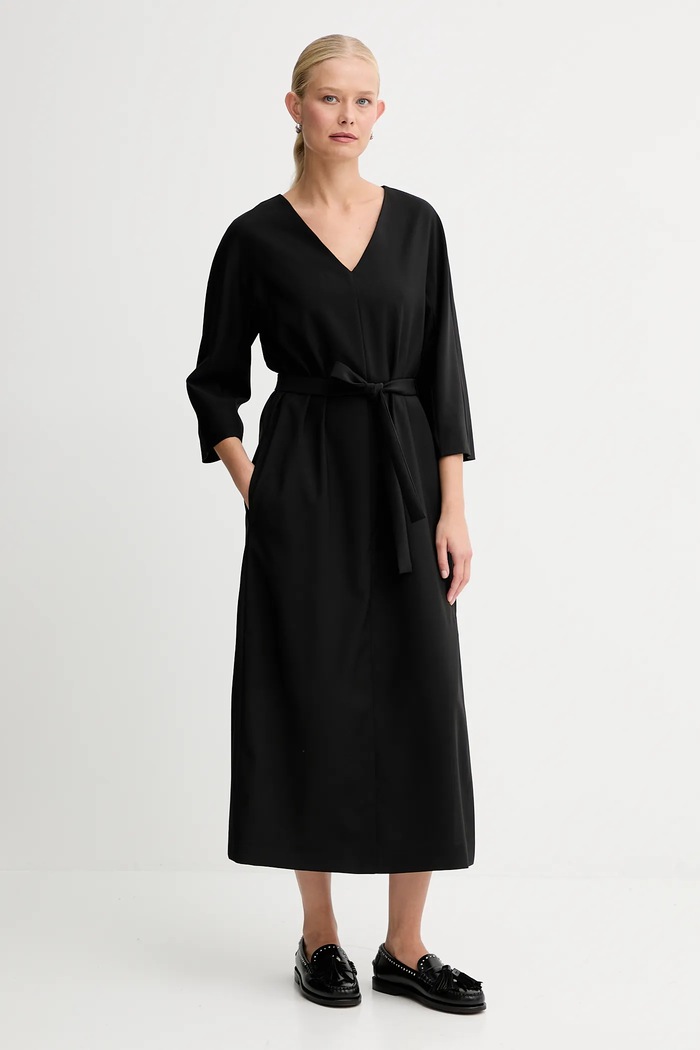 Weekend Max Mara sukienka LAZIALE trzy czwarte czarny 2525226012600