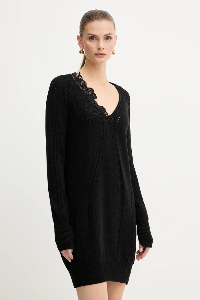 Ermanno Scervino LIFE Rochie din amestec de lână negru D474Q501APNJG