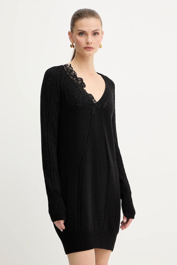 Ermanno Scervino LIFE Rochie din amestec de lână negru D474Q501APNJG