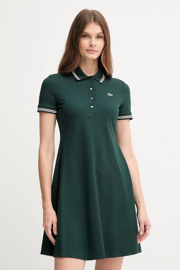 Lacoste sukienka z elastanem zielony EF5288