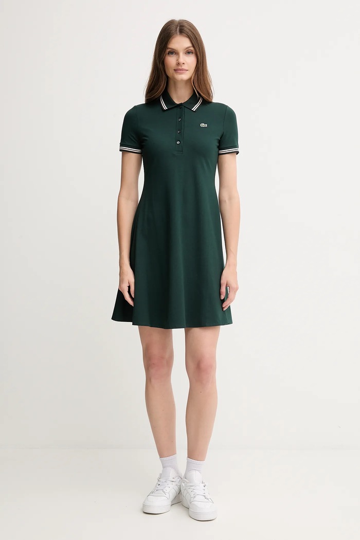 Lacoste sukienka EF5288 zielony AW25