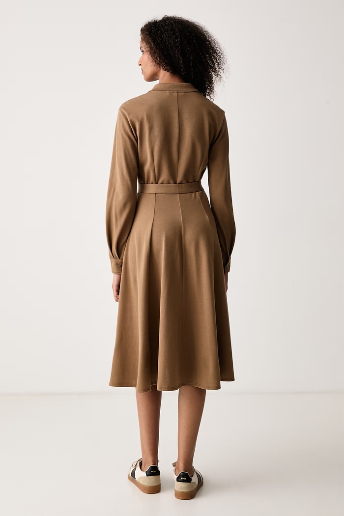 Odzież Lacoste Sukienka letnia bawełniana EF5299 brązowy
