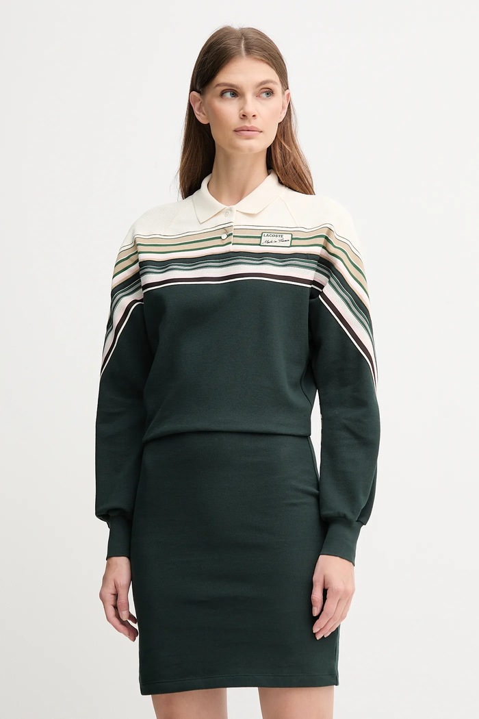 Šaty Lacoste s elastanom zelená EF5408