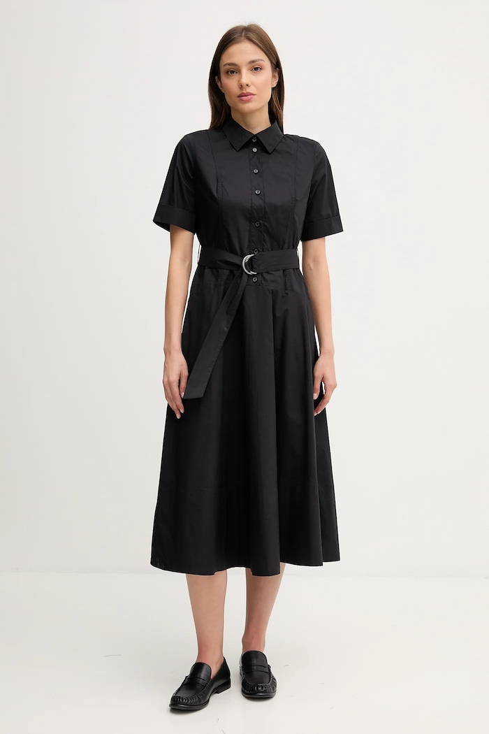Dkny sukienka bawełniana bawełna czarny DJ5D9065