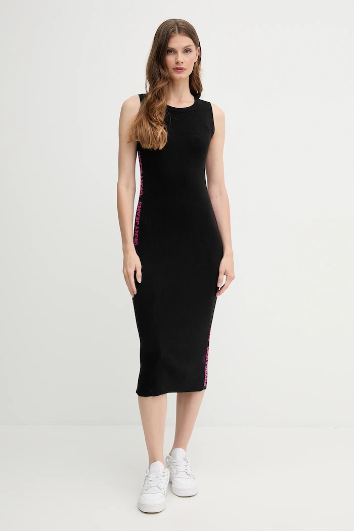 Šaty Dkny pletenina černá DJ5R0752