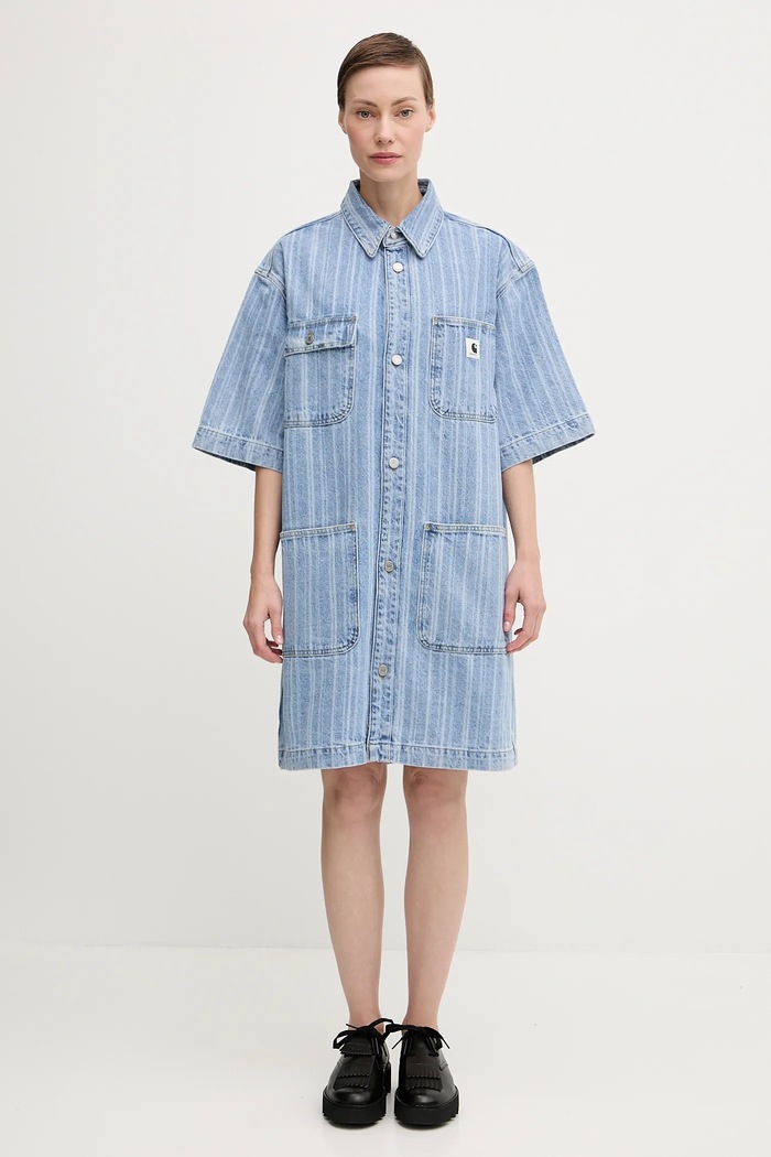 Carhartt WIP dress W' Rylan collared blue I035578.32H12