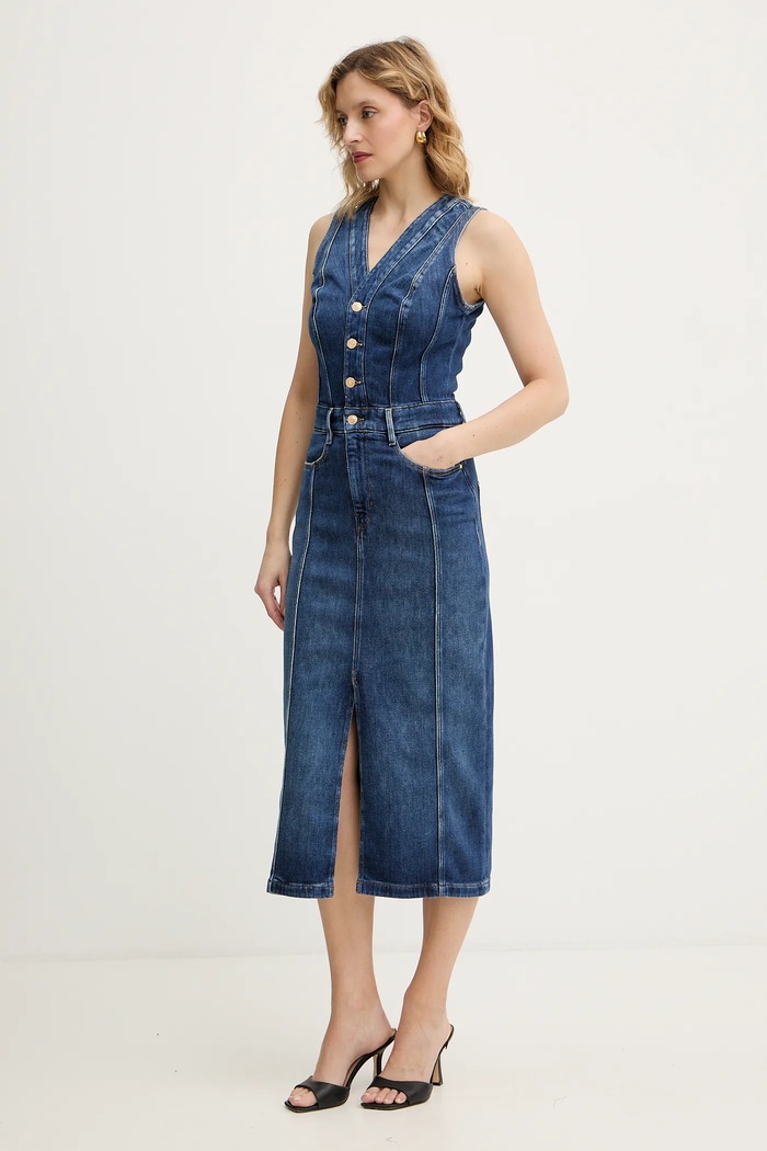 Guess vestito di jeans AMARA W5BK40.D0615 blu AW25