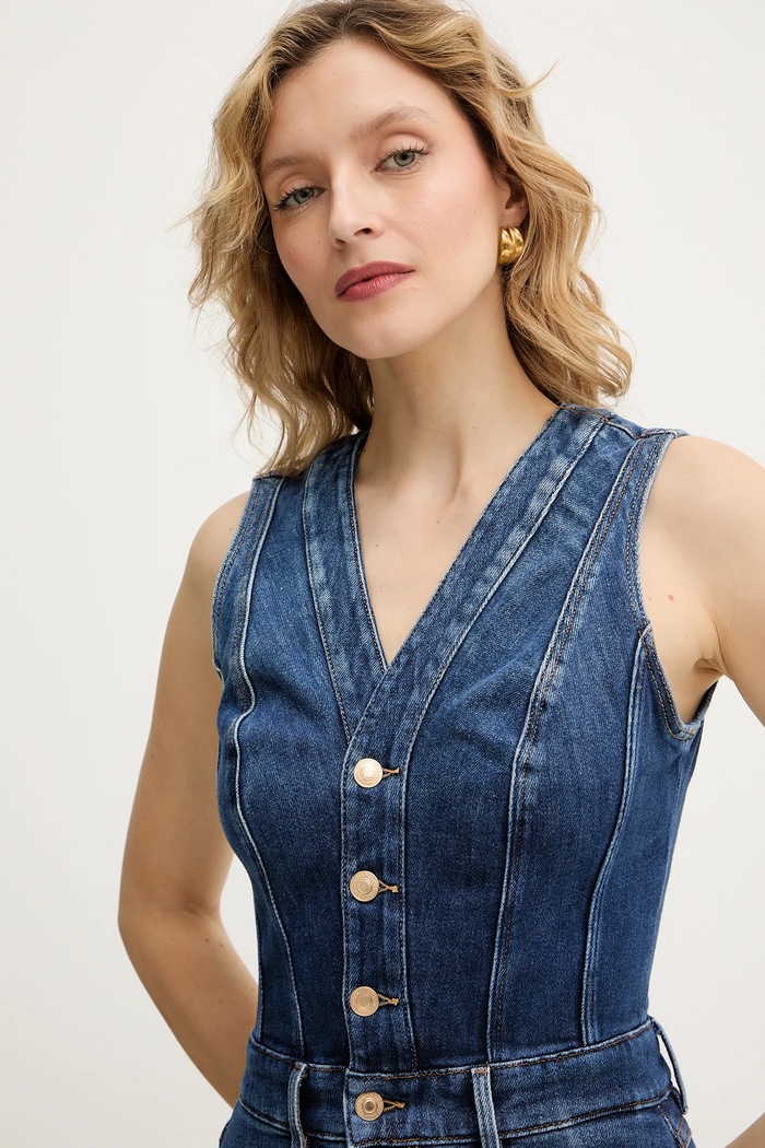 Guess vestito di jeans AMARA blu W5BK40.D0615