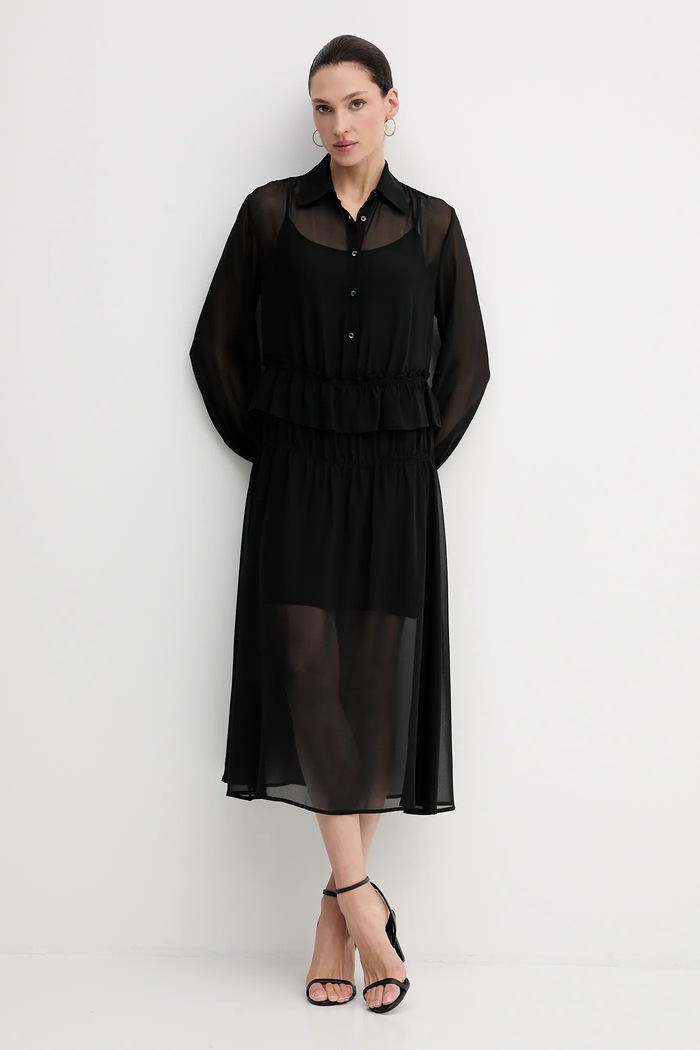 Sisley sukienka 4NOXLV07L czarny AW25