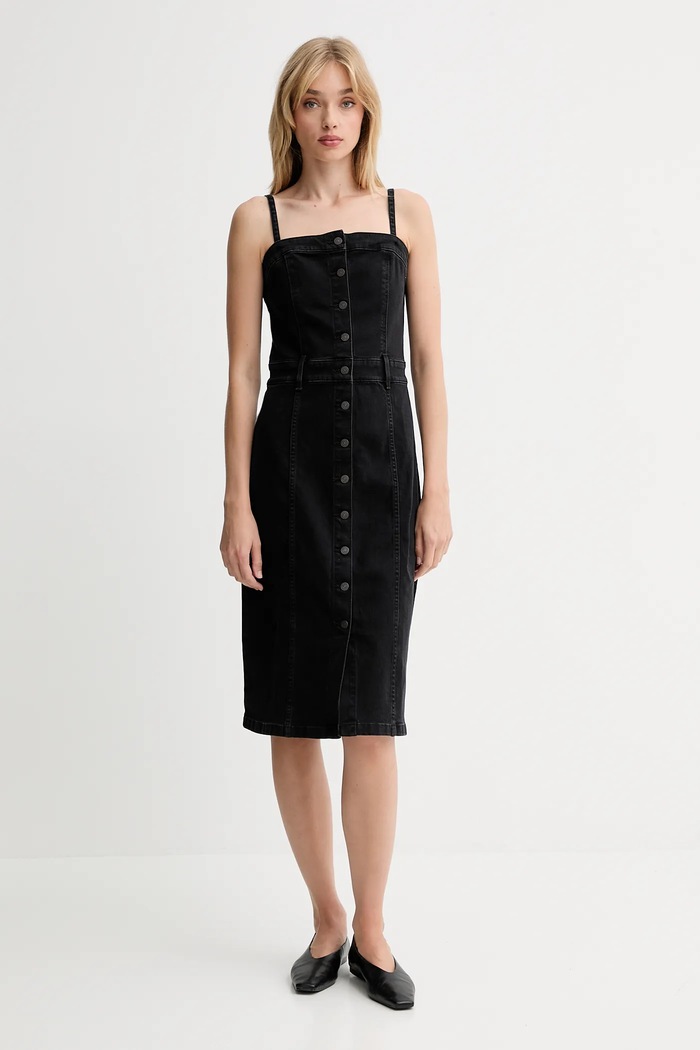 Rifľové šaty Levi's rifľovina čierna 0002S.0005