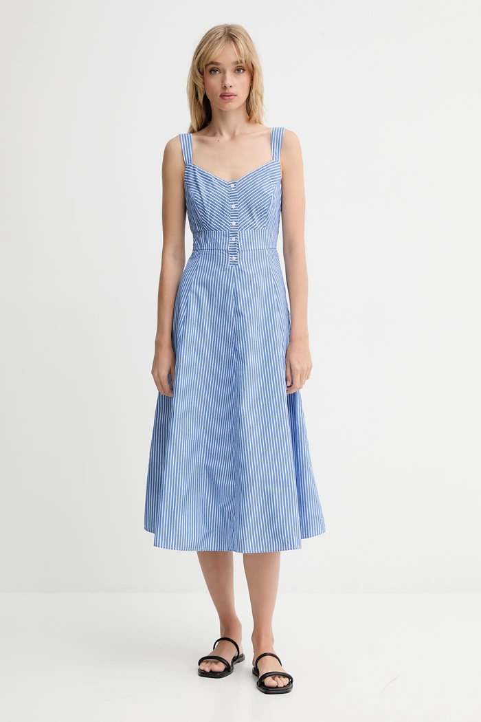 Levi's rochie din bumbac fixat albastru 003PR
